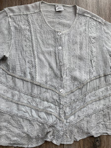 Grey boho blouse