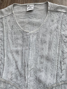 Grey boho blouse