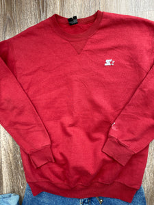 Red starter sweater