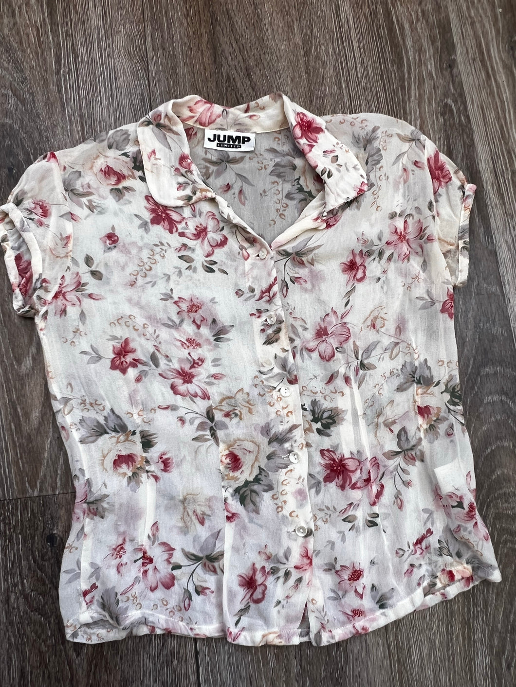 Semi sheer floral blouse