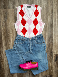 Pink GOLFINO check vest