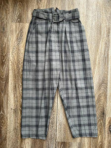 Grey check pants (size 8)