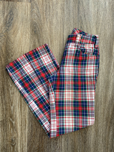 Tartan flares (size 8)