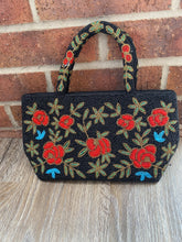 Load image into Gallery viewer, Beaded black rose bag