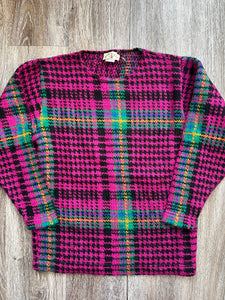 Pink check jumper