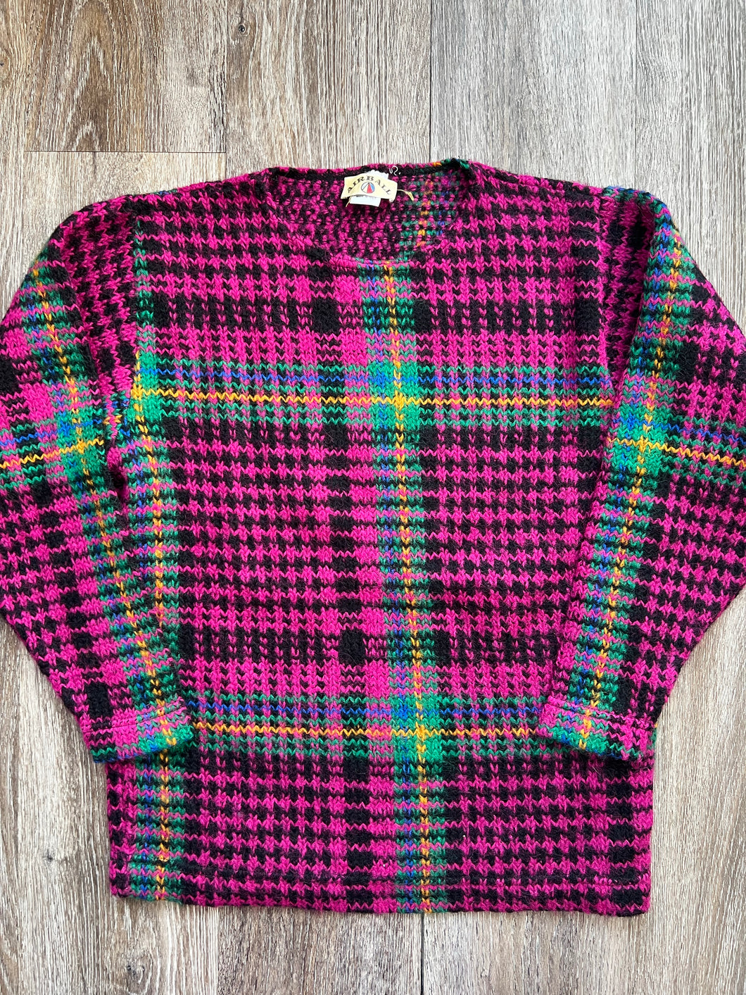 Pink check jumper