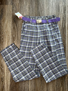 Purple check pants (W24)