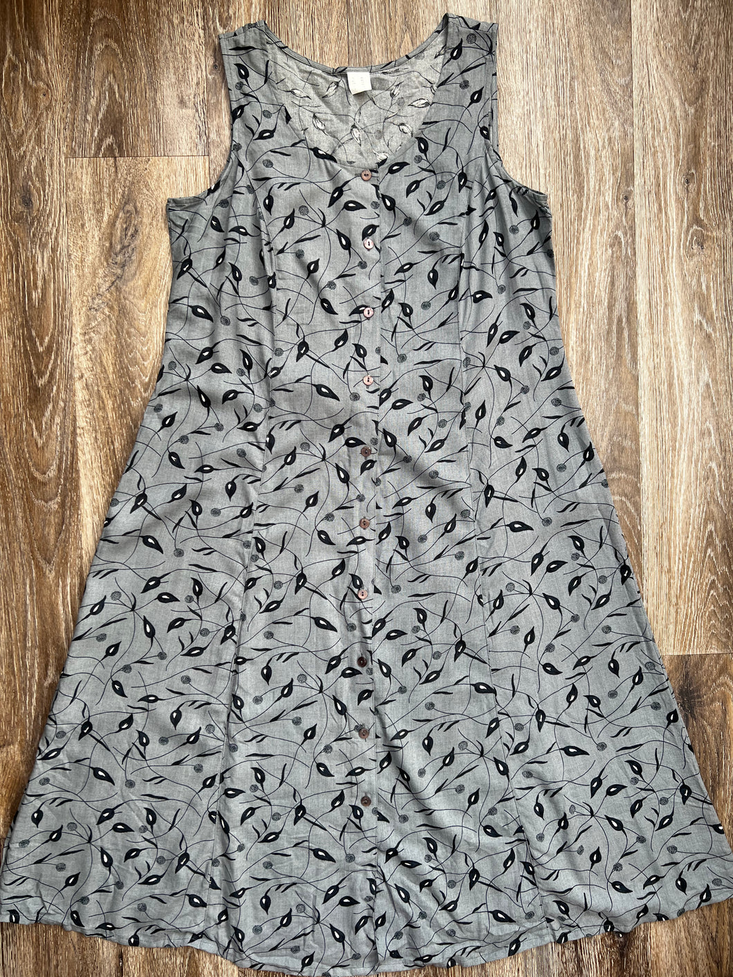 Grey floral button down (size 16)