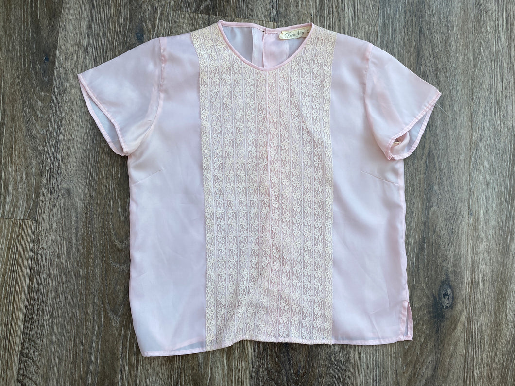 Baby pink lace top