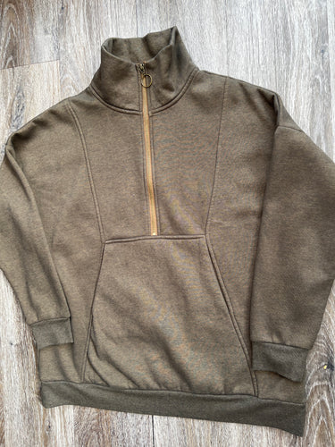 Brown quarter zip jumper