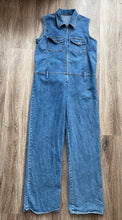 Load image into Gallery viewer, Plus size Denim jumpsuit (size 18 approx)