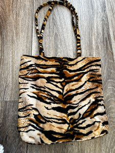 Animal print shoulder bag (faux fur)