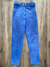 Load image into Gallery viewer, Blue leather pants (size 6)