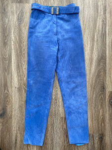 Blue leather pants (size 6)