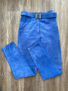 Blue leather pants (size 6)