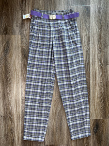 Purple check pants (W24)