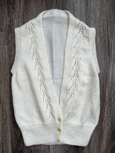 Handmade cream knit vest