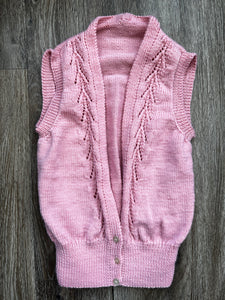 Handmade pink knit vest