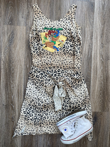 Leopard print vintage dress