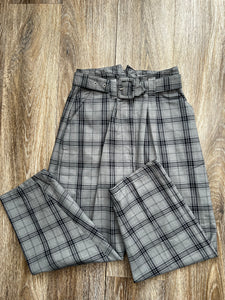 Grey check pants (size 8)