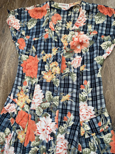 Gingham floral dress (size 10/12)