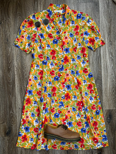 Bright floral dress (size 16)