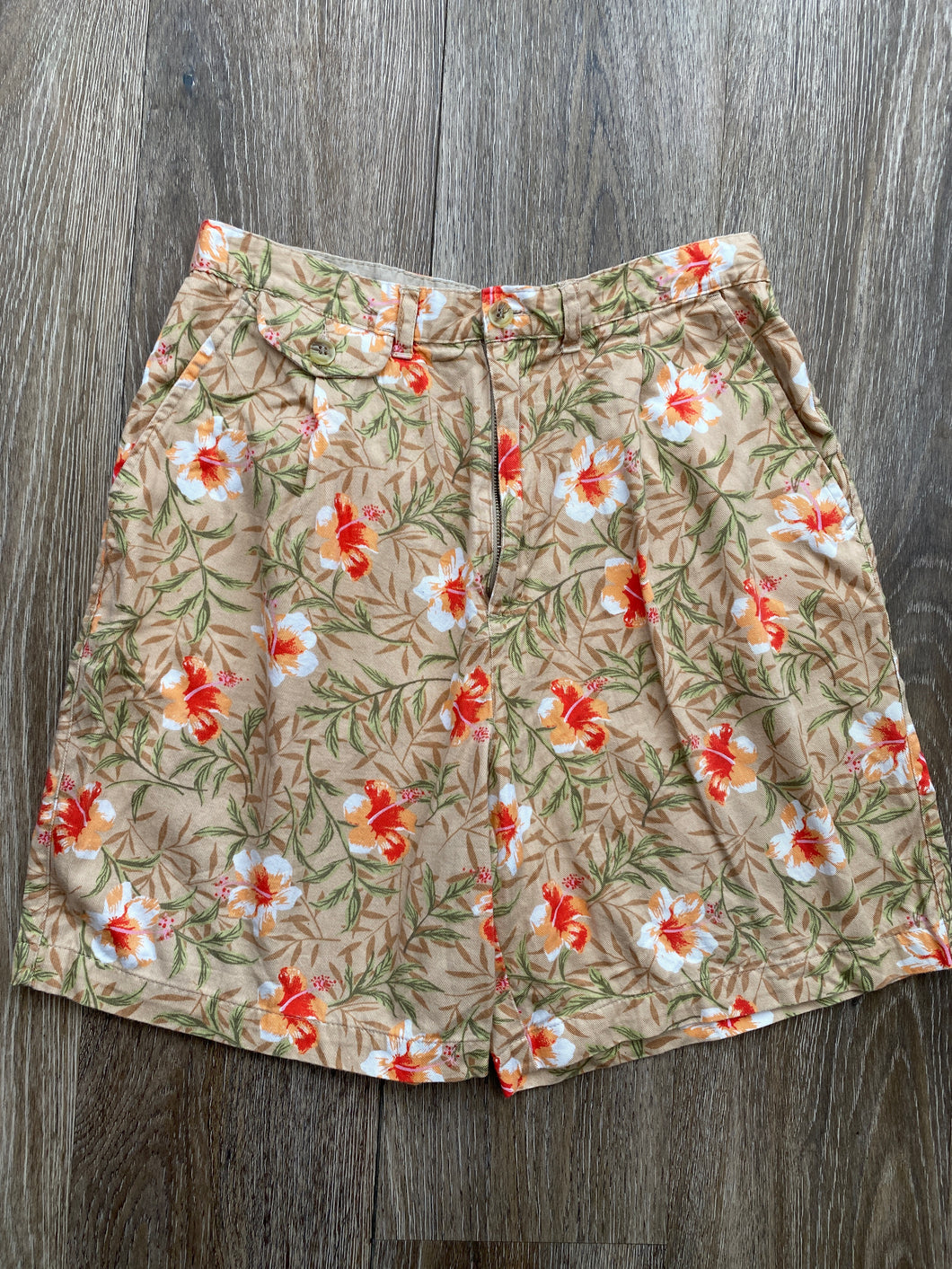 High waisted floral shorts (size 12)