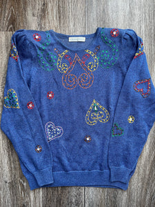 Sequin love heart jumper