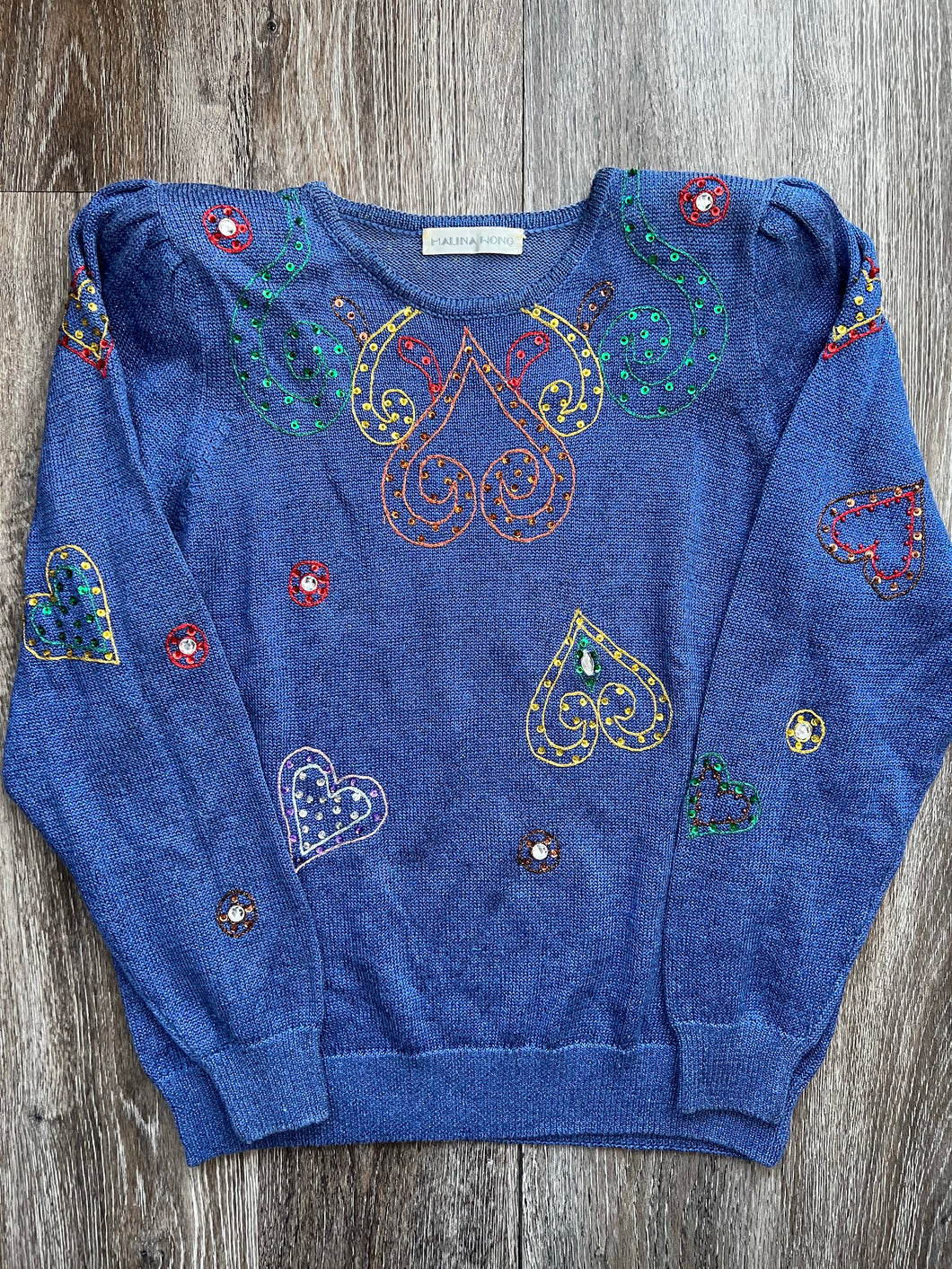 Sequin love heart jumper