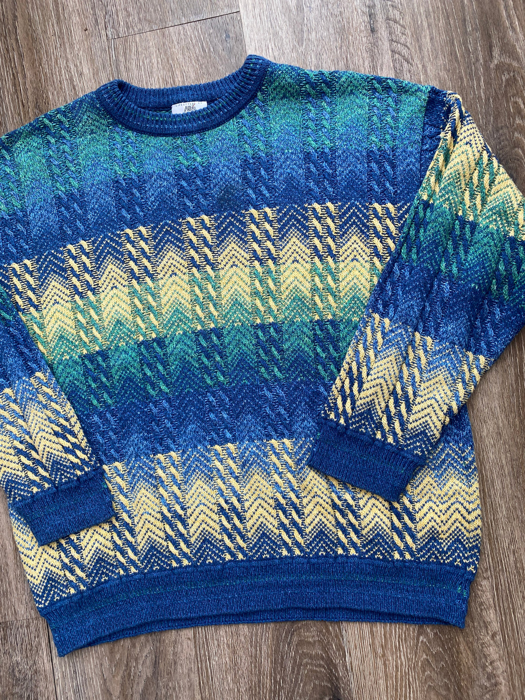 Blue and yellow jumper