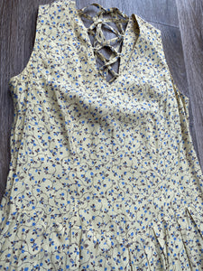 Yellow ditsy dress (size 14)