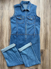 Load image into Gallery viewer, Plus size Denim jumpsuit (size 18 approx)