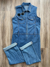 Load image into Gallery viewer, Plus size Denim jumpsuit (size 18 approx)