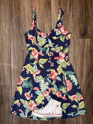 Floral strappy dress (size 10)