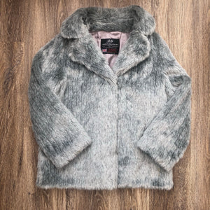 Grey faux fur coat