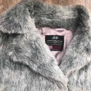 Grey faux fur coat